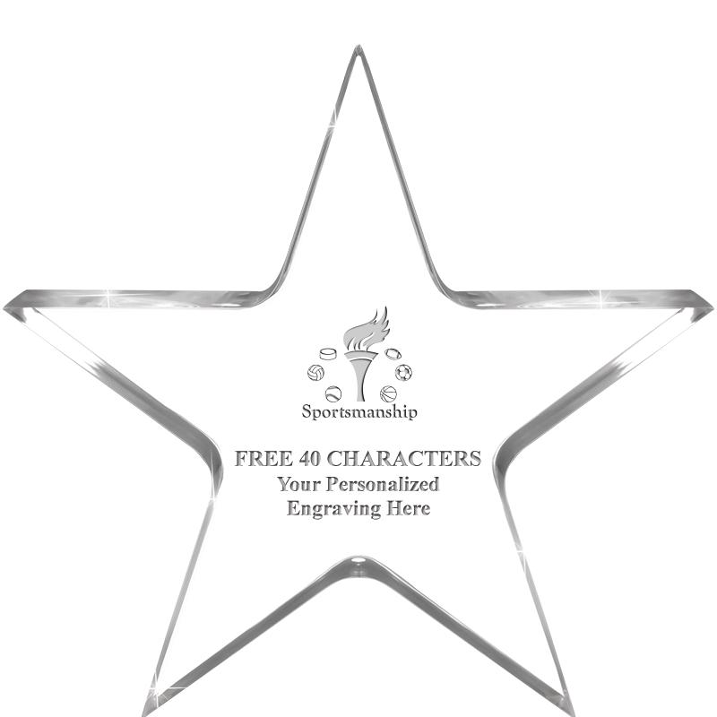 5" CLEAR STAR ACRYLIC 1" THICK