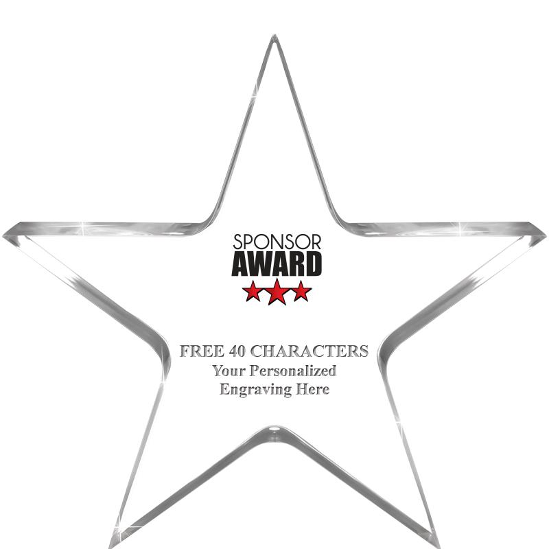 5" CLEAR STAR ACRYLIC 1" THICK