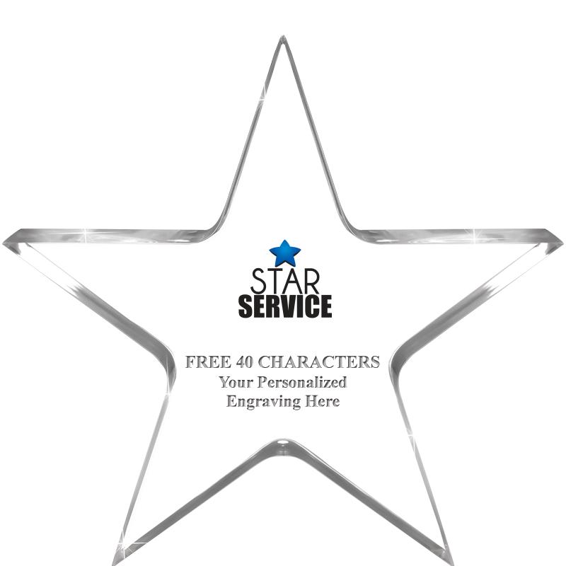 5" CLEAR STAR ACRYLIC 1" THICK