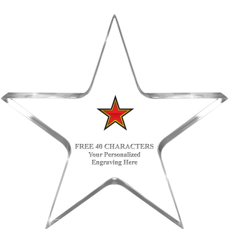 5" CLEAR STAR ACRYLIC 1" THICK