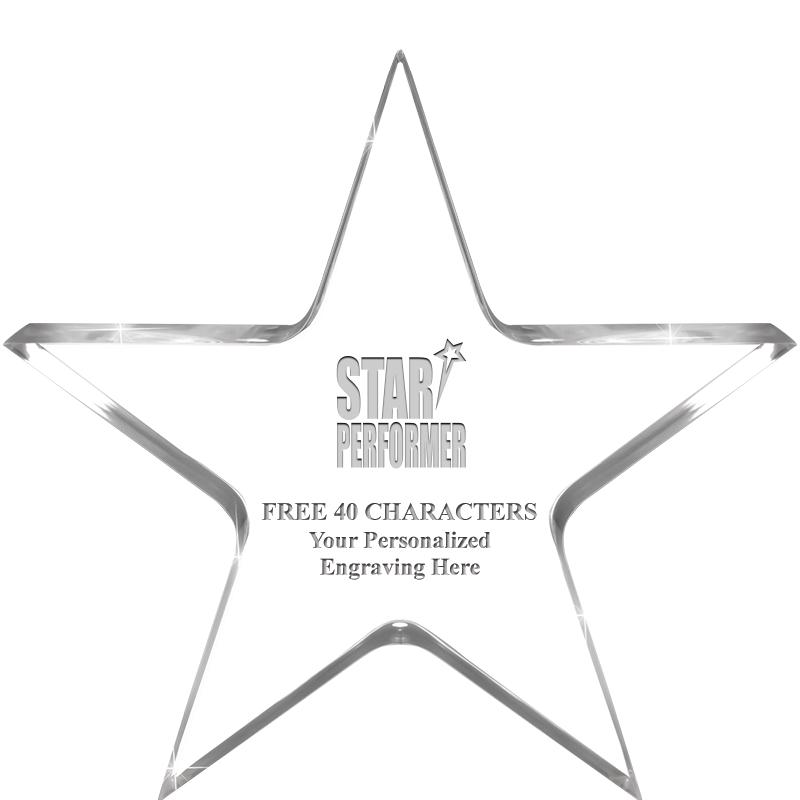 5" CLEAR STAR ACRYLIC 1" THICK