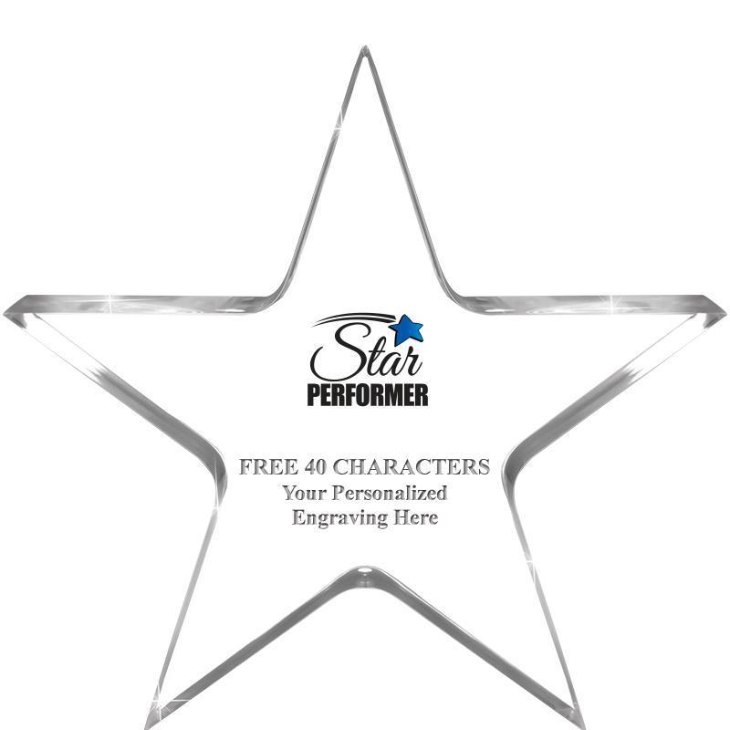 5" CLEAR STAR ACRYLIC 1" THICK