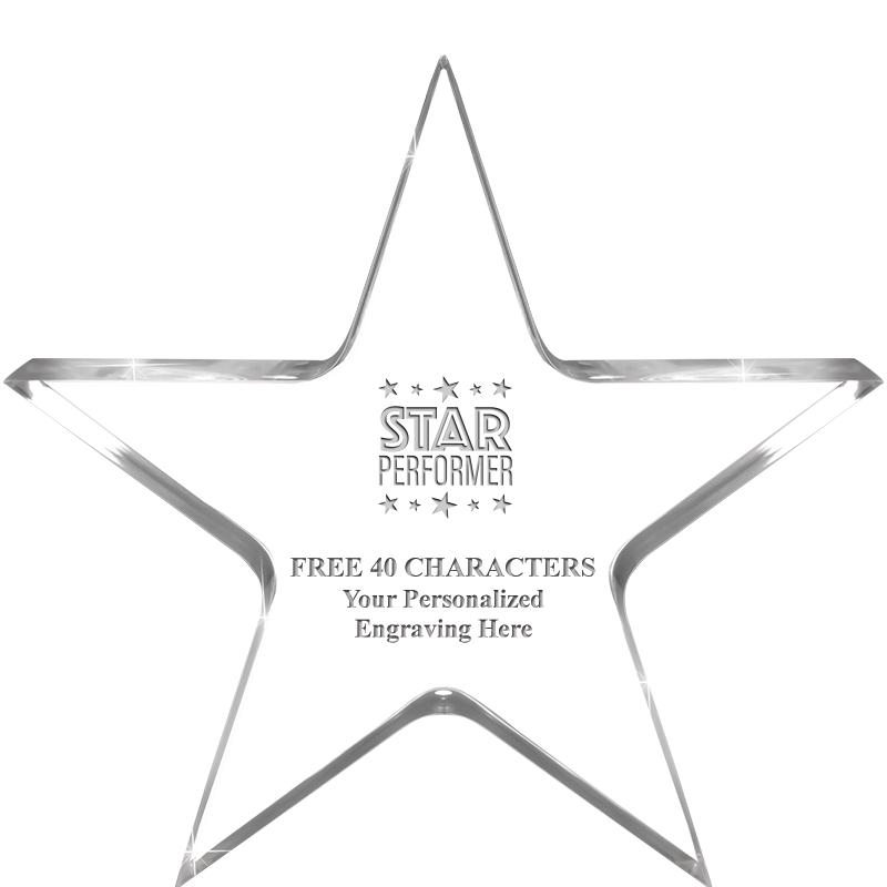 5" CLEAR STAR ACRYLIC 1" THICK