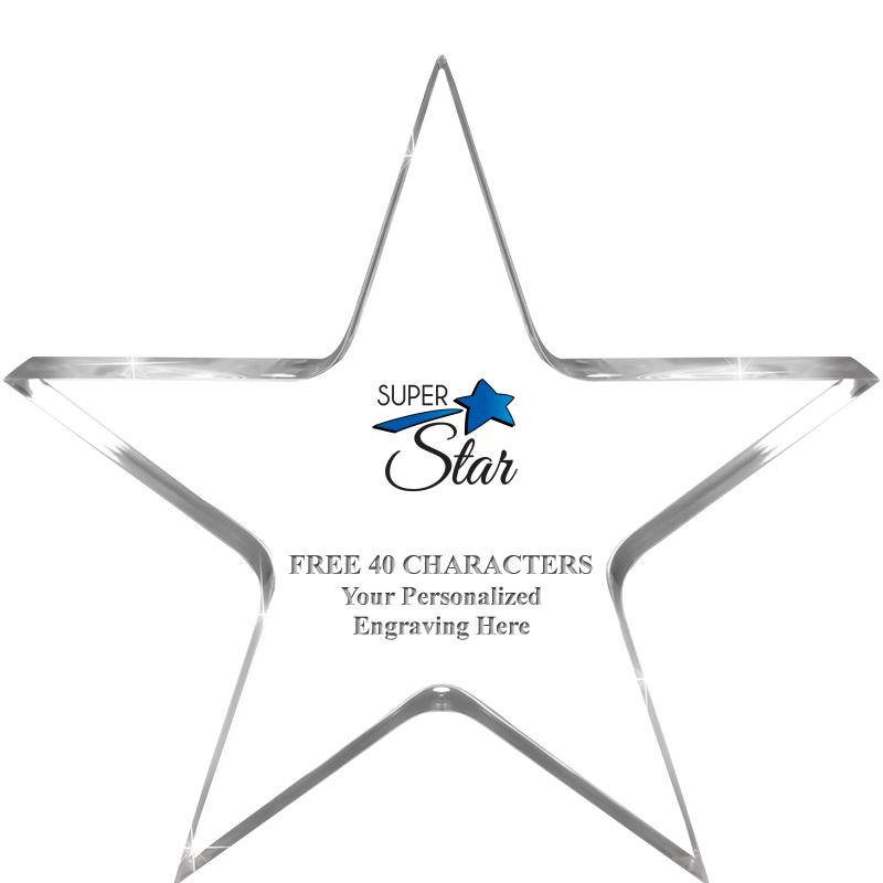 5" CLEAR STAR ACRYLIC 1" THICK