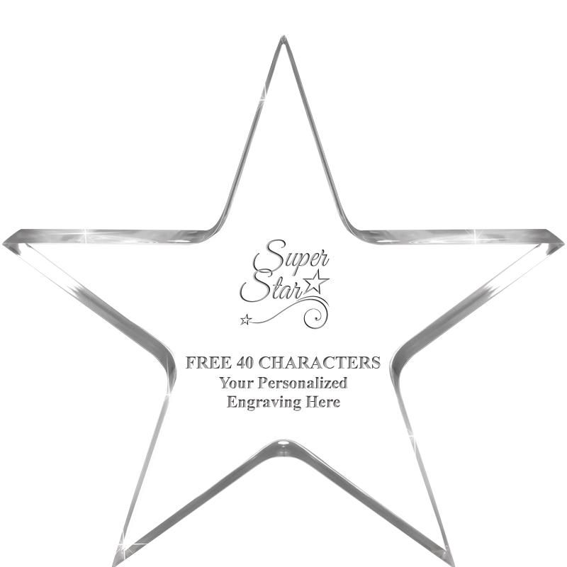 5" CLEAR STAR ACRYLIC 1" THICK