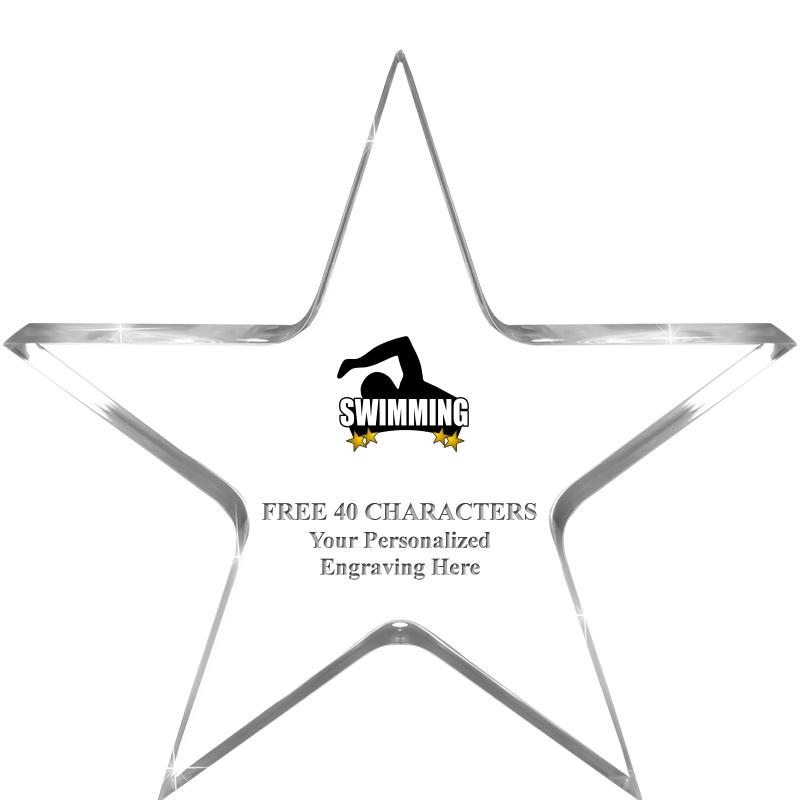 5" CLEAR STAR ACRYLIC 1" THICK