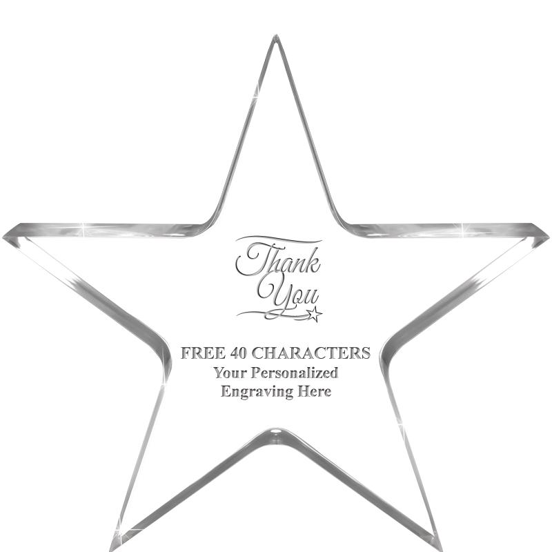 5" CLEAR STAR ACRYLIC 1" THICK