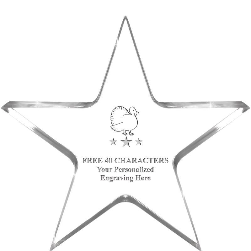 5" CLEAR STAR ACRYLIC 1" THICK