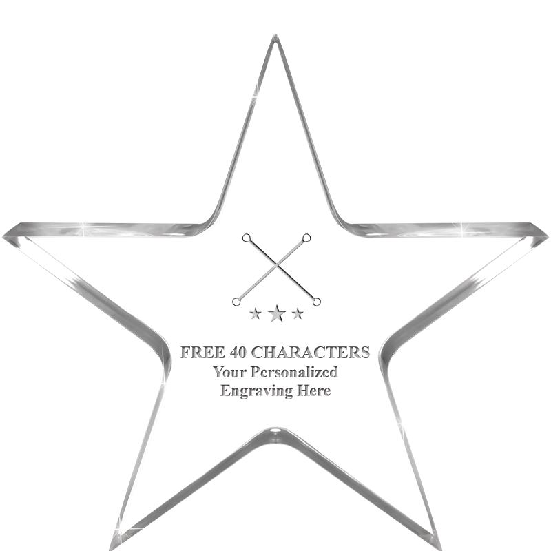 5" CLEAR STAR ACRYLIC 1" THICK