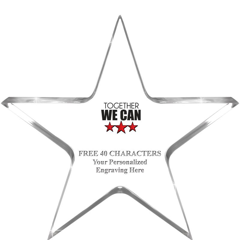 5" CLEAR STAR ACRYLIC 1" THICK