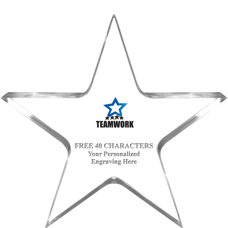 5" CLEAR STAR ACRYLIC 1" THICK