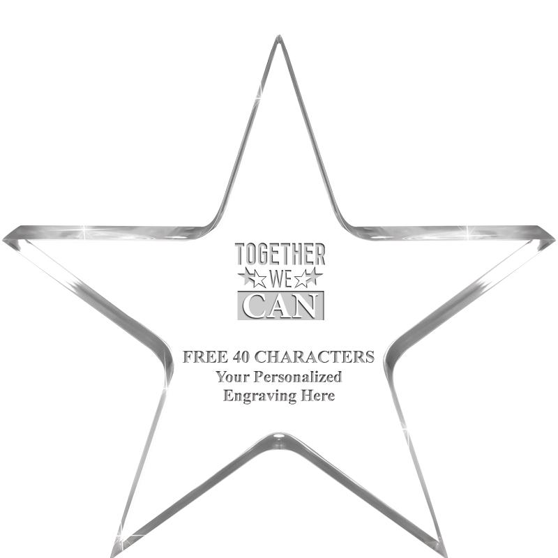 5" CLEAR STAR ACRYLIC 1" THICK