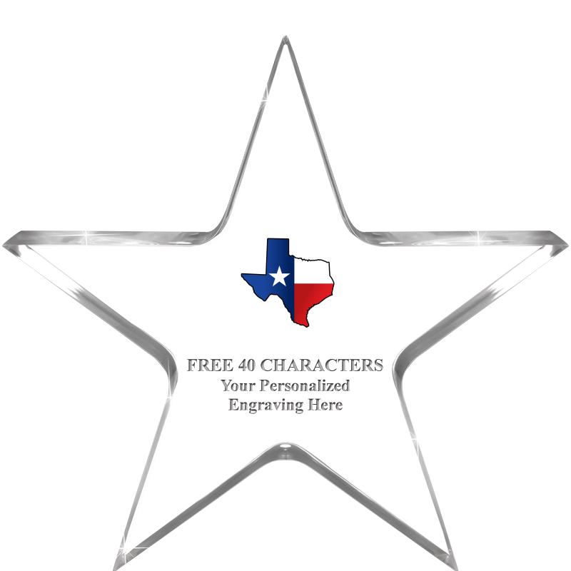 5" CLEAR STAR ACRYLIC 1" THICK