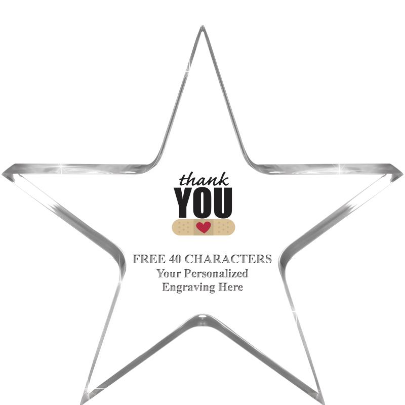 5" CLEAR STAR ACRYLIC 1" THICK