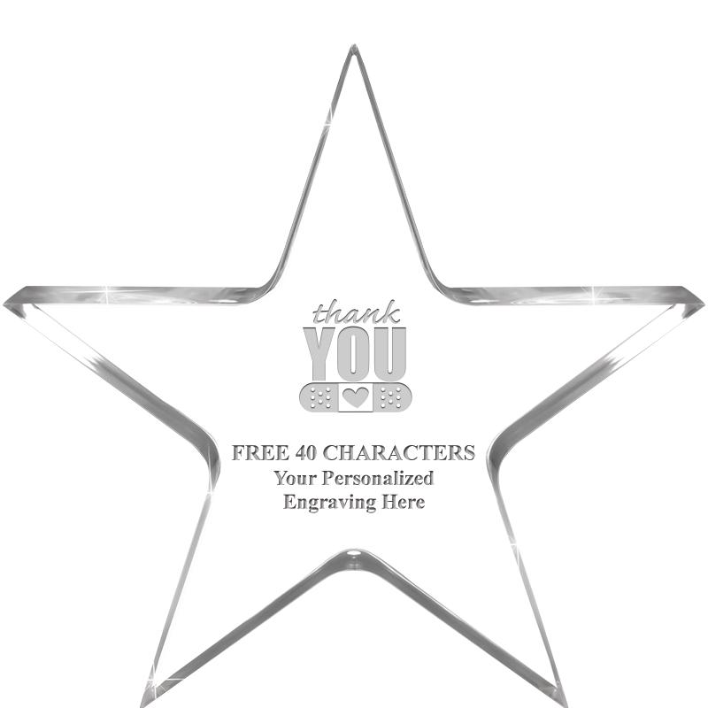 5" CLEAR STAR ACRYLIC 1" THICK