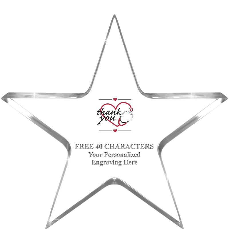 5" CLEAR STAR ACRYLIC 1" THICK