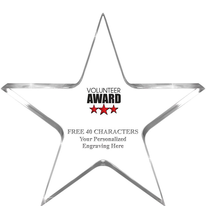 5" CLEAR STAR ACRYLIC 1" THICK