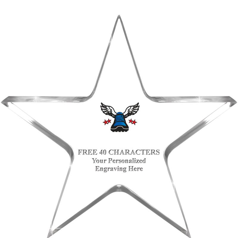 5" CLEAR STAR ACRYLIC 1" THICK