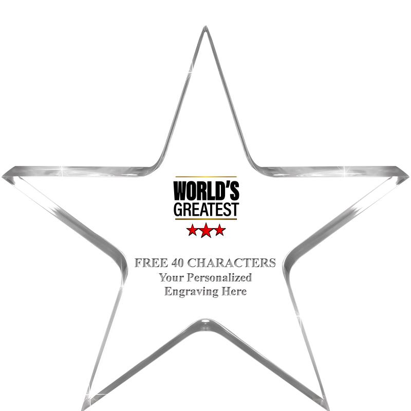 5" CLEAR STAR ACRYLIC 1" THICK