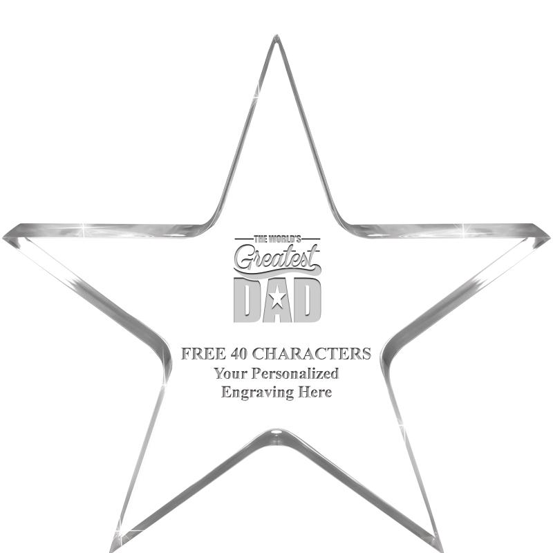 5" CLEAR STAR ACRYLIC 1" THICK