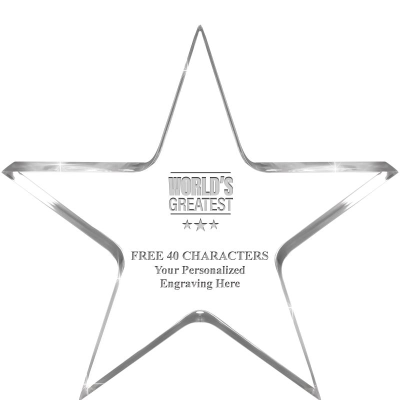 5" CLEAR STAR ACRYLIC 1" THICK