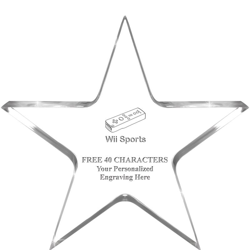 5" CLEAR STAR ACRYLIC 1" THICK