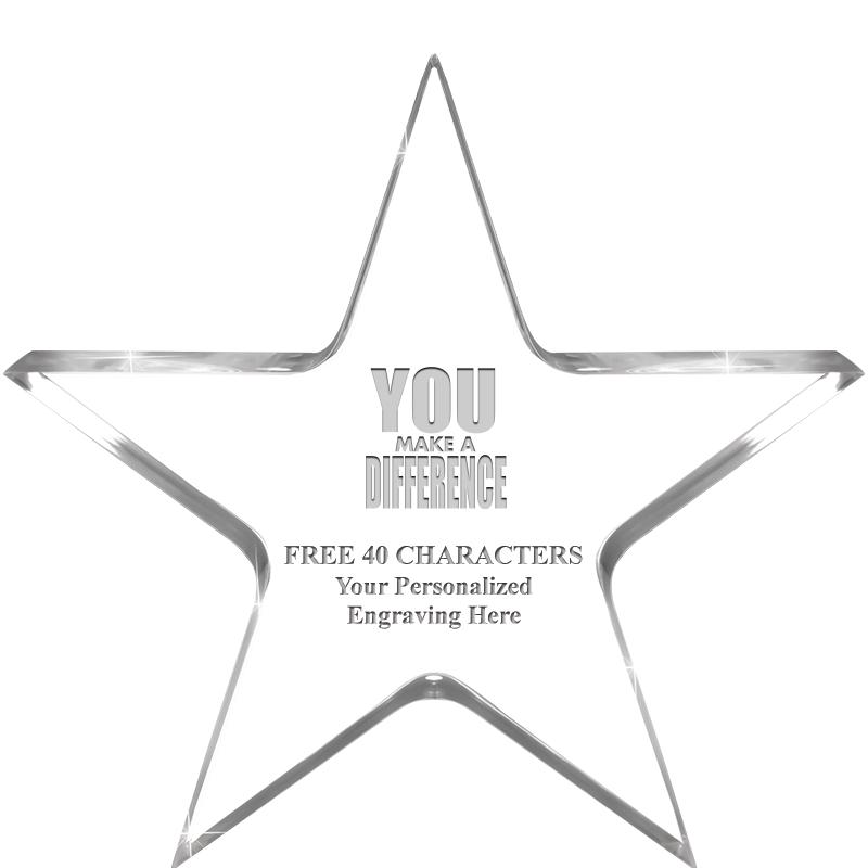 5" CLEAR STAR ACRYLIC 1" THICK