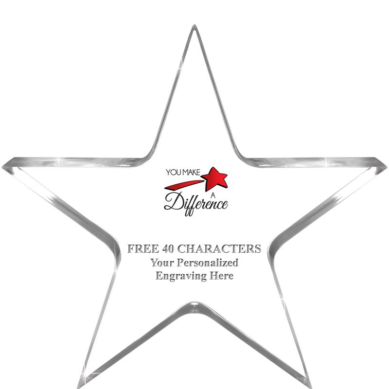 5" CLEAR STAR ACRYLIC 1" THICK