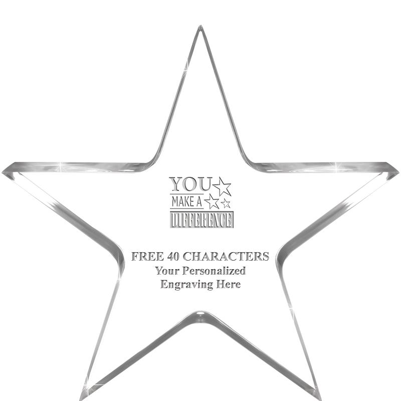 5" CLEAR STAR ACRYLIC 1" THICK