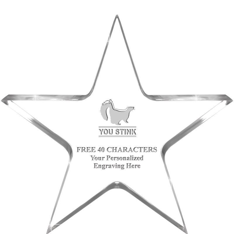 5" CLEAR STAR ACRYLIC 1" THICK