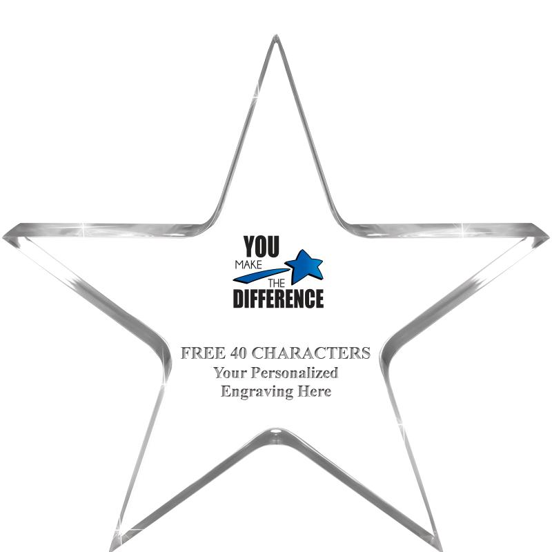 5" CLEAR STAR ACRYLIC 1" THICK