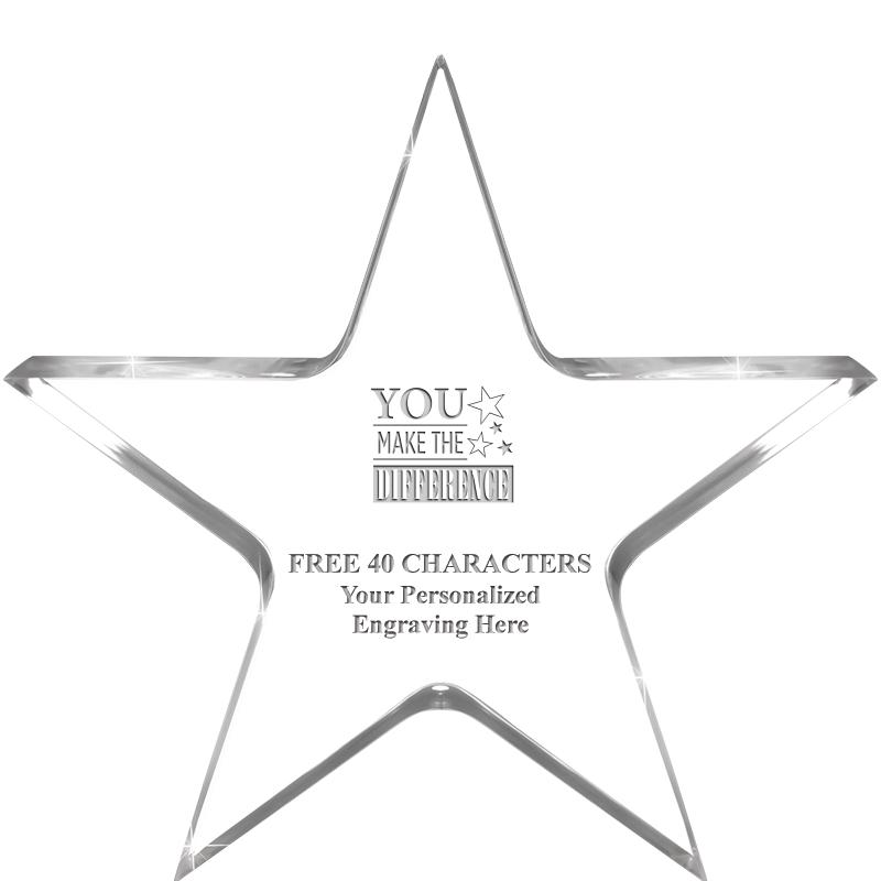 5" CLEAR STAR ACRYLIC 1" THICK