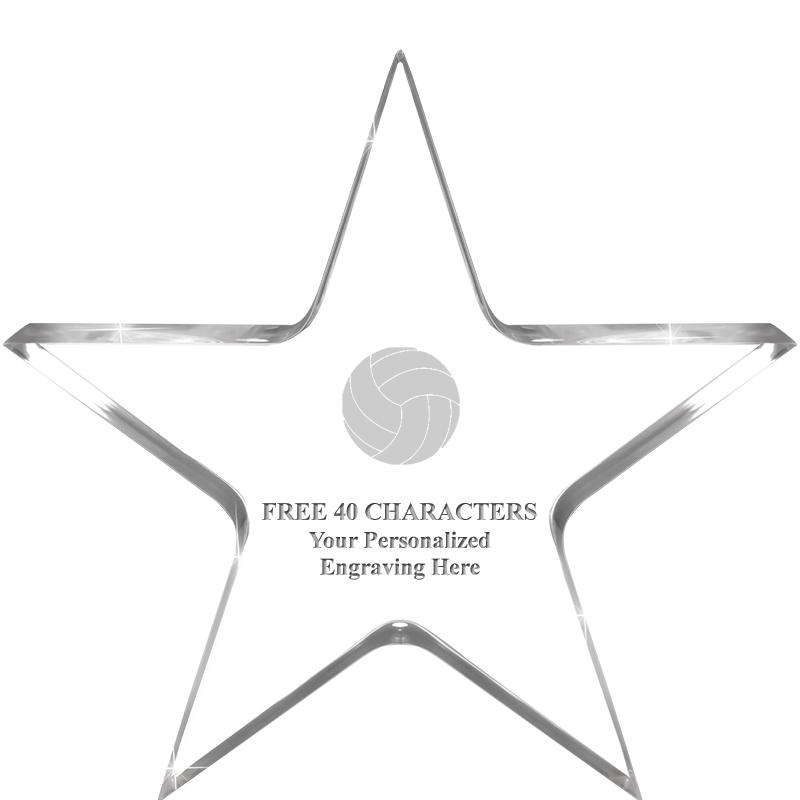 5" CLEAR STAR ACRYLIC 1" THICK