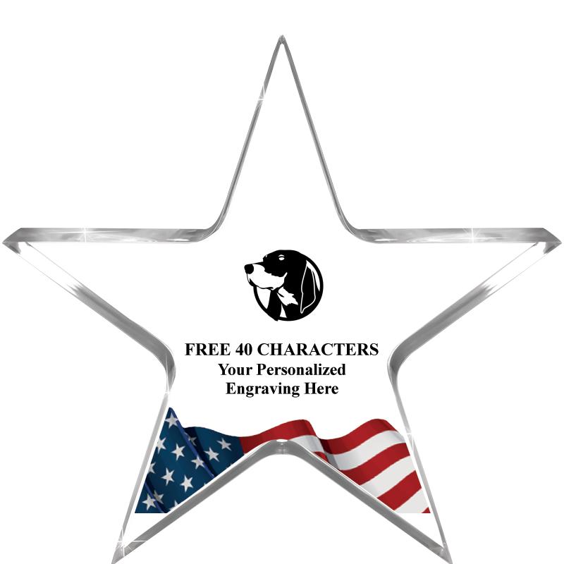 5" FLAG CLEAR STAR ACR 1" TH