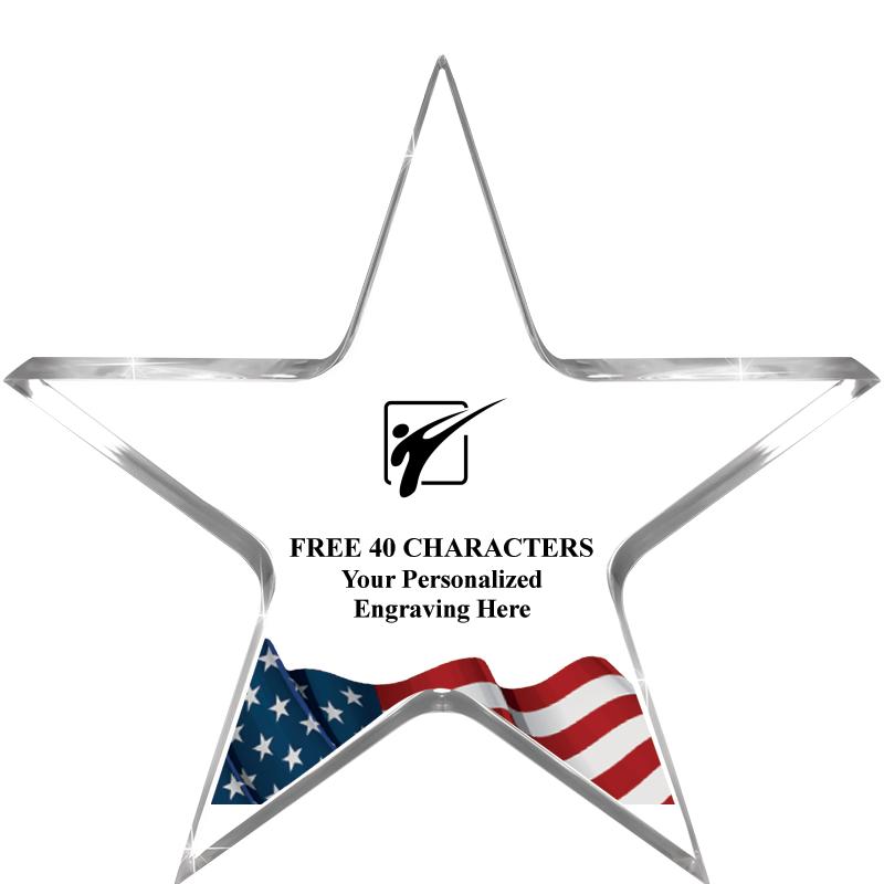 5" FLAG CLEAR STAR ACR 1" TH