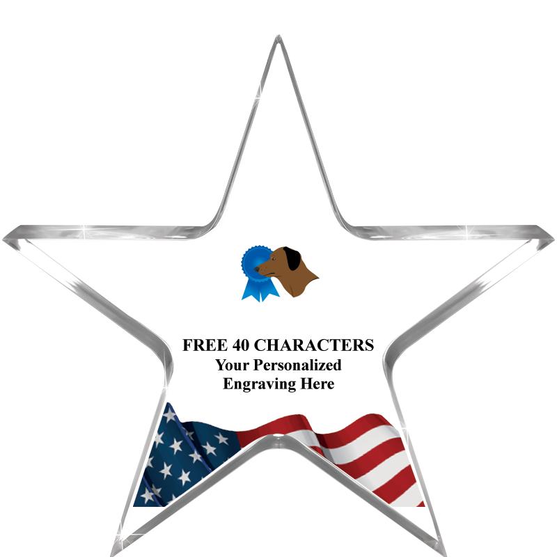 5" FLAG CLEAR STAR ACR 1" TH