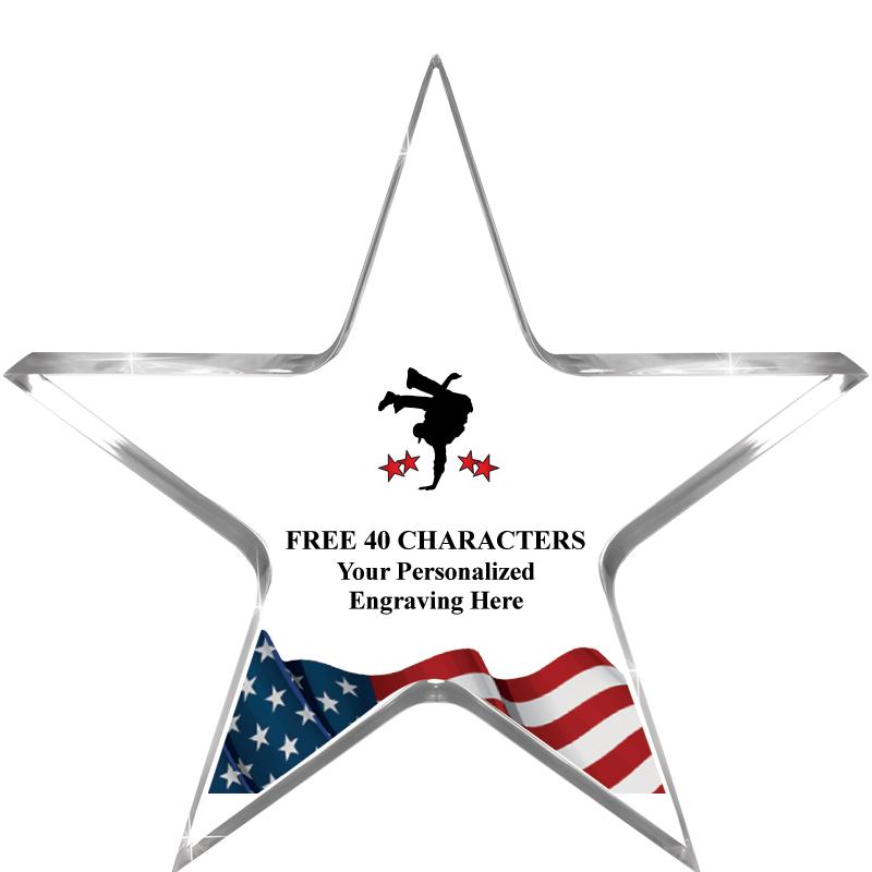 5" FLAG CLEAR STAR ACR 1" TH