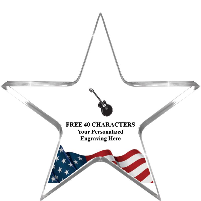 5" FLAG CLEAR STAR ACR 1" TH