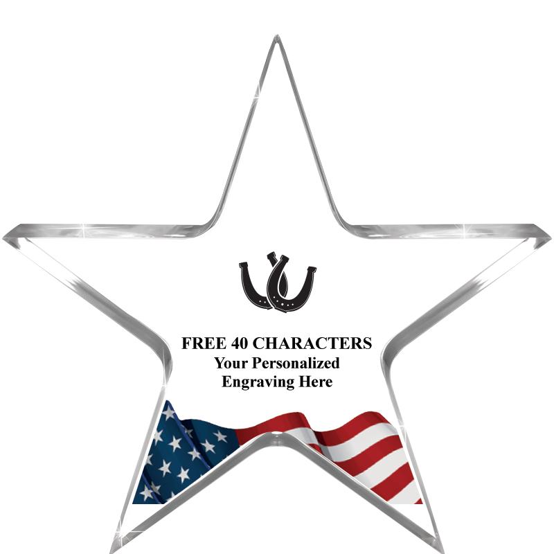 5" FLAG CLEAR STAR ACR 1" TH