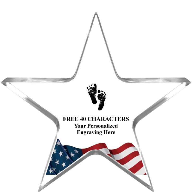5" FLAG CLEAR STAR ACR 1" TH