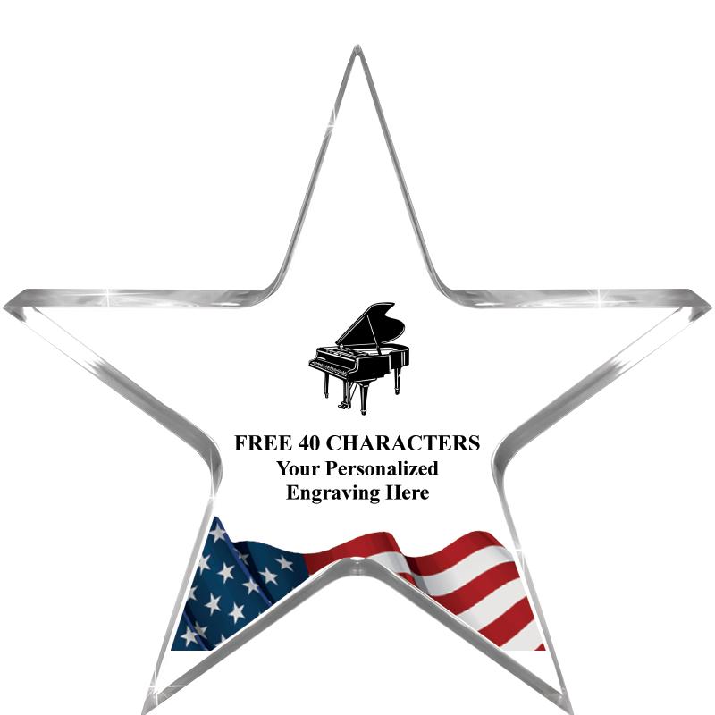 5" FLAG CLEAR STAR ACR 1" TH