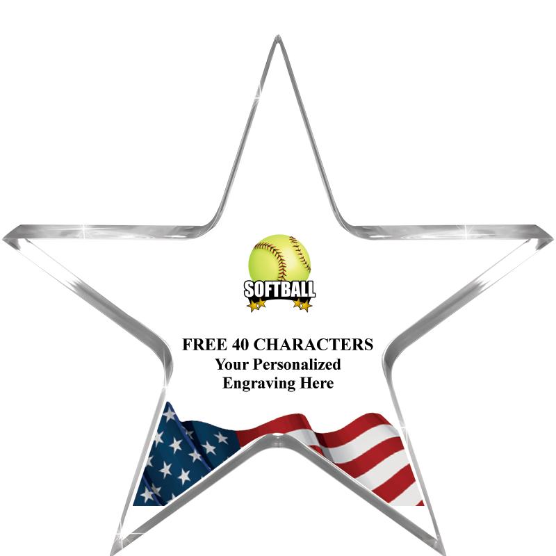 5" FLAG CLEAR STAR ACR 1" TH