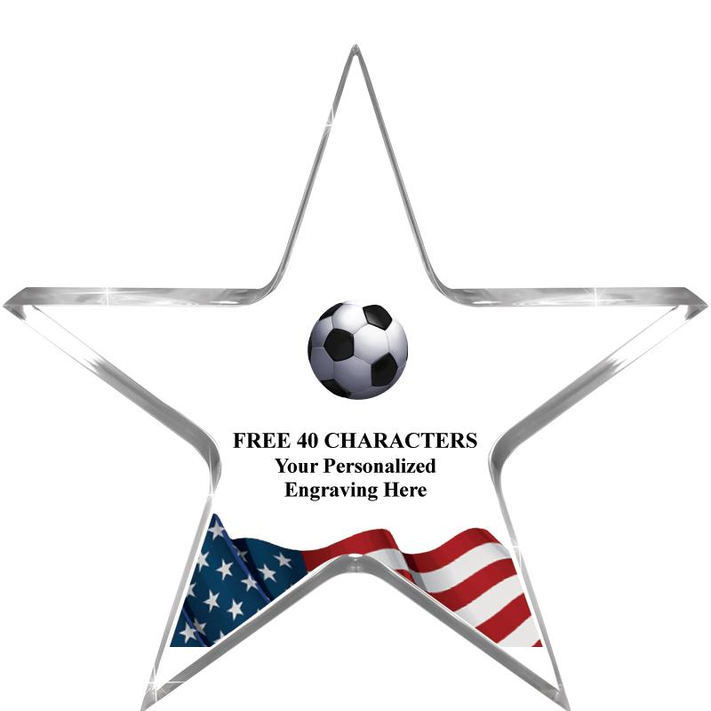 5" FLAG CLEAR STAR ACR 1" TH