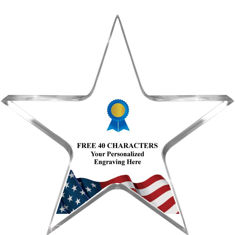 5" FLAG CLEAR STAR ACR 1" TH