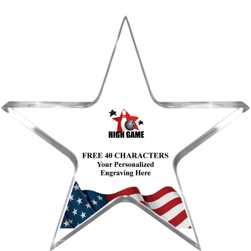 5" FLAG CLEAR STAR ACR 1" TH