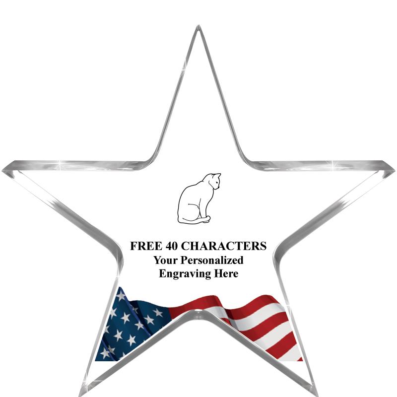 5" FLAG CLEAR STAR ACR 1" TH