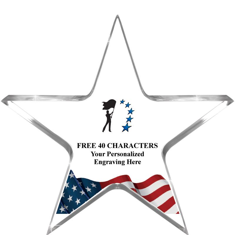 5" FLAG CLEAR STAR ACR 1" TH