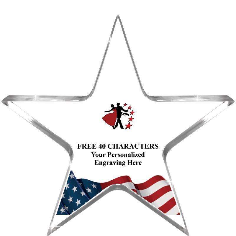 5" FLAG CLEAR STAR ACR 1" TH