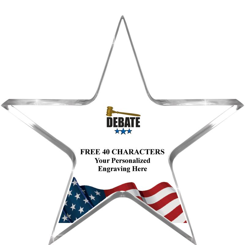5" FLAG CLEAR STAR ACR 1" TH