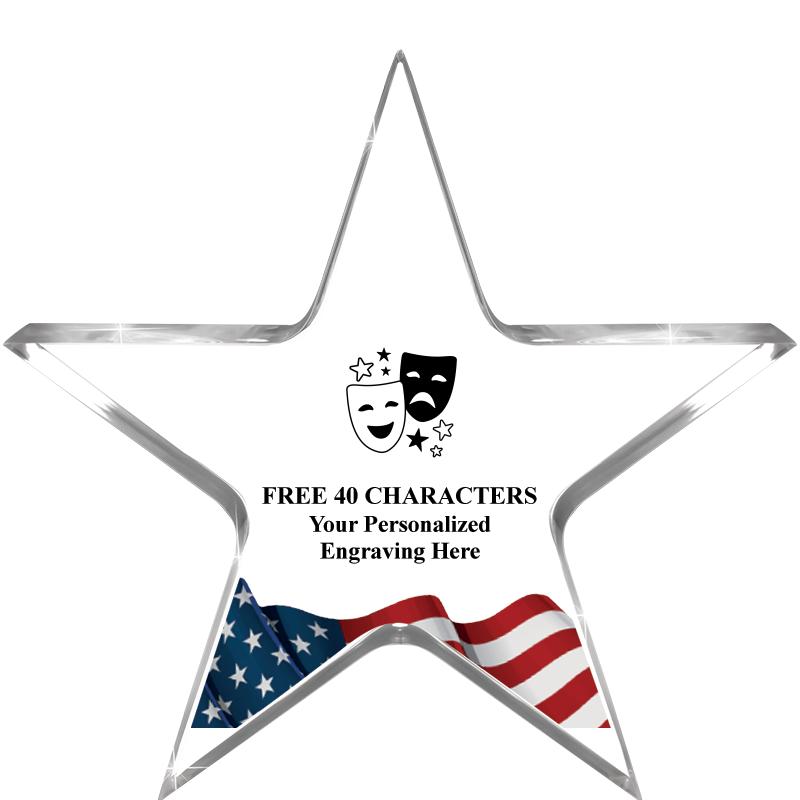 5" FLAG CLEAR STAR ACR 1" TH